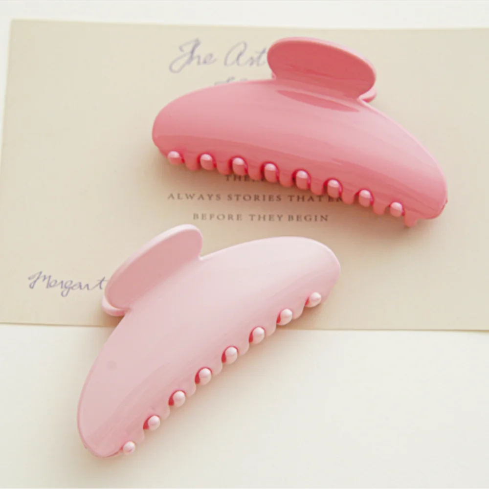 French Semicircle Hair Claw Fashion Sweet Hairpin Solid Color Hair Shark Clips Barrettes Women Hair Styling Accessories