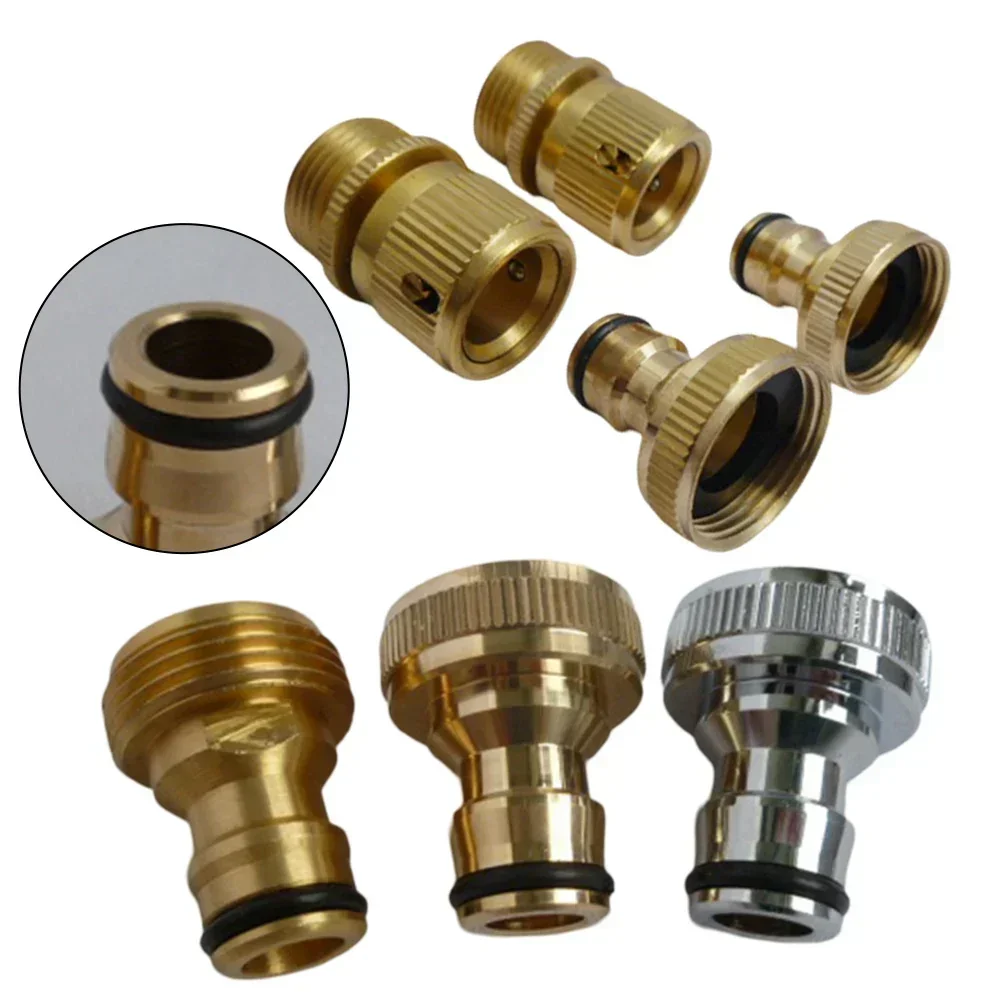 

6 Point Thread Car Wash Washing Machine Faucet Joint Water Pipe Quick Connector Durability Copper Water Pipe Connector