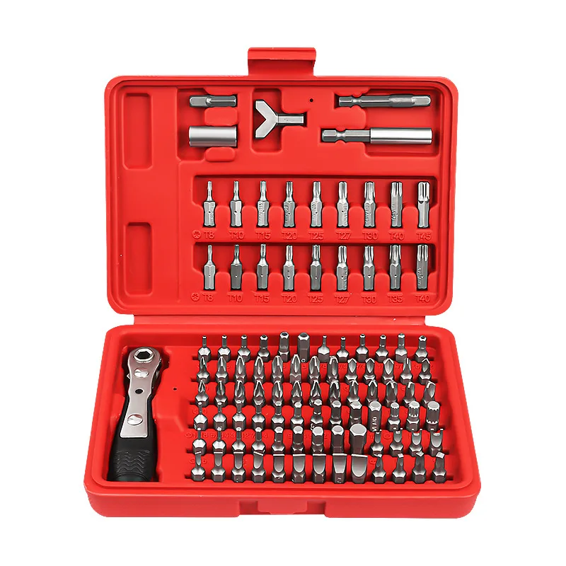 101pcs 36-tooth positive and negative two-way ratchet wrench screwdriver, hexagonal screwdriver, cross, slotted, Torx