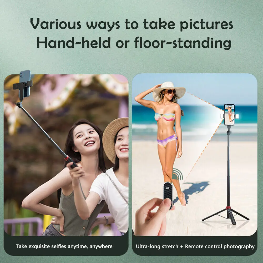 Xiaomi Dual LED Selfie Stick Tripod 1.6m Bluetooth Remote for Samsung/Android Smartphone Recording Video