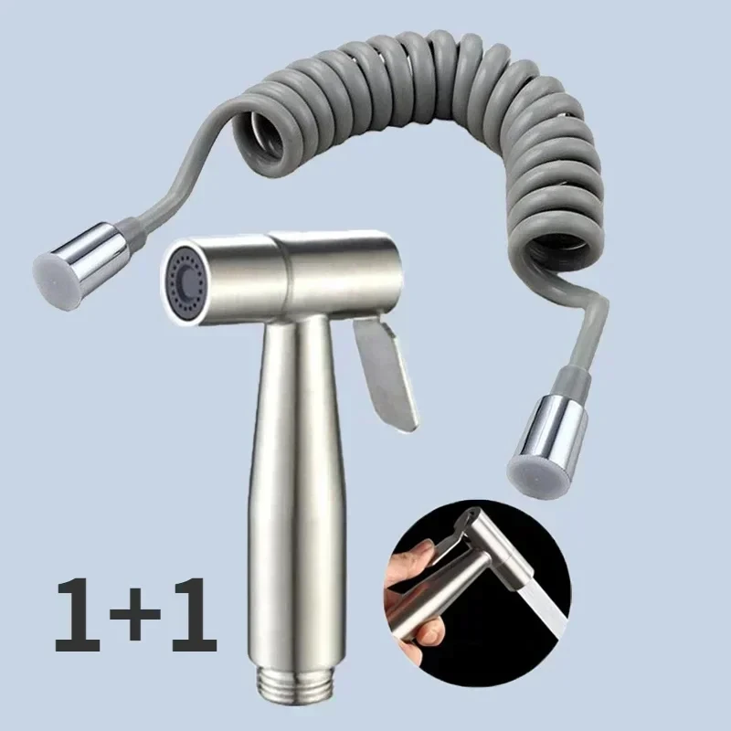 304 ręczny przenośny pistolet natryskowy do bidetu toaletowego bidet łazienkowy 1.5m rozciągliwy wąż zestaw opryskiwaczy ze stali nierdzewnej akcesoria łazienkowe
