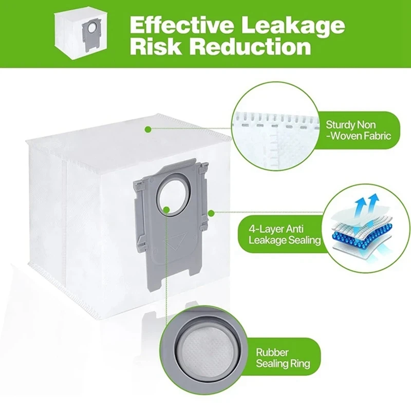 Roborock 교체용 더스트 백, S7 Maxv Ultra, S7 Pro Ultra, Q7 Max + /Q7 Max + Plus /Q7 Max /Q5 + 진공 백, 12 팩