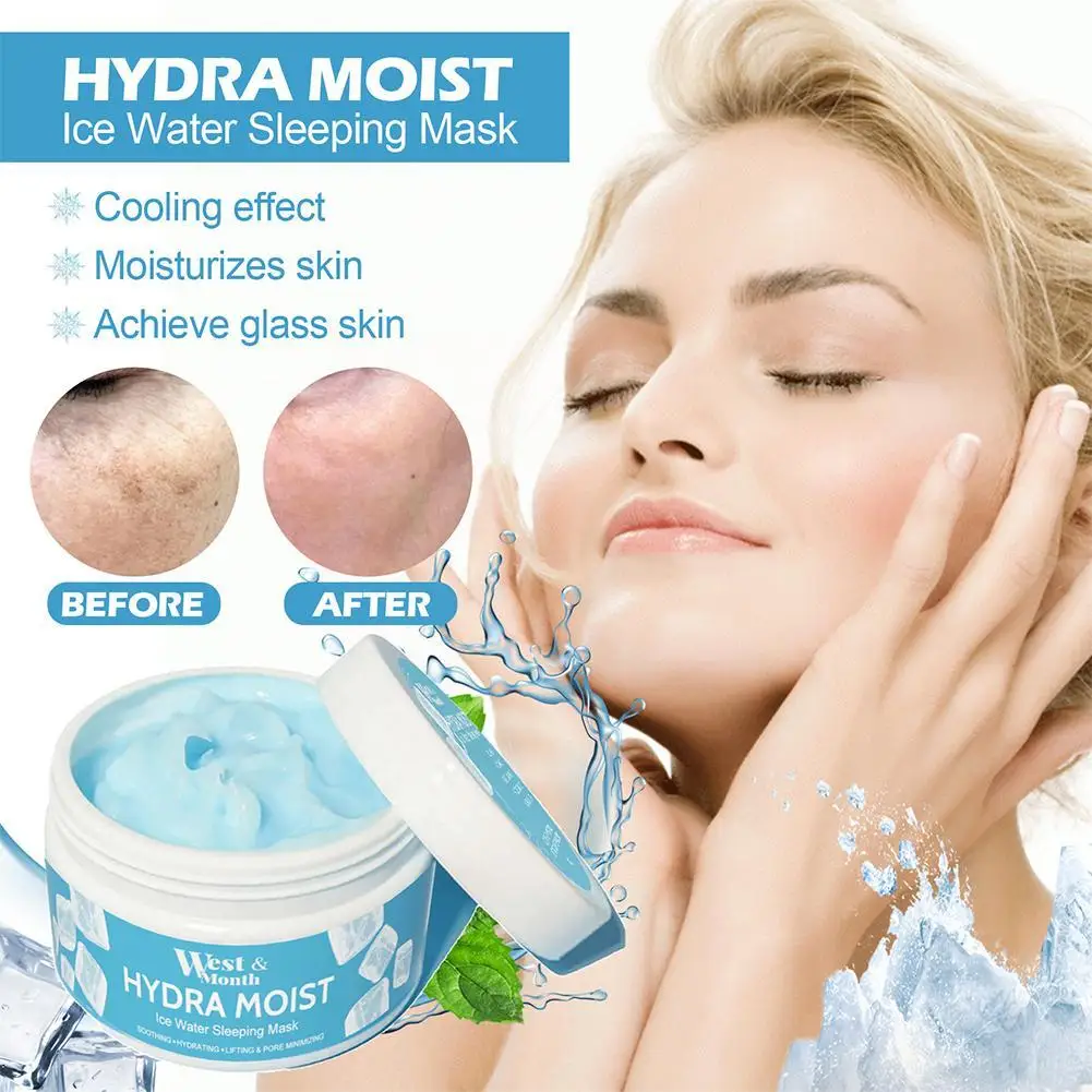 Hydra Moist Ice Water Sleeping Mask Whitening Moisture Facial Care Sleeping Mask Mask Night Repair Aid Products Skin First M8D2