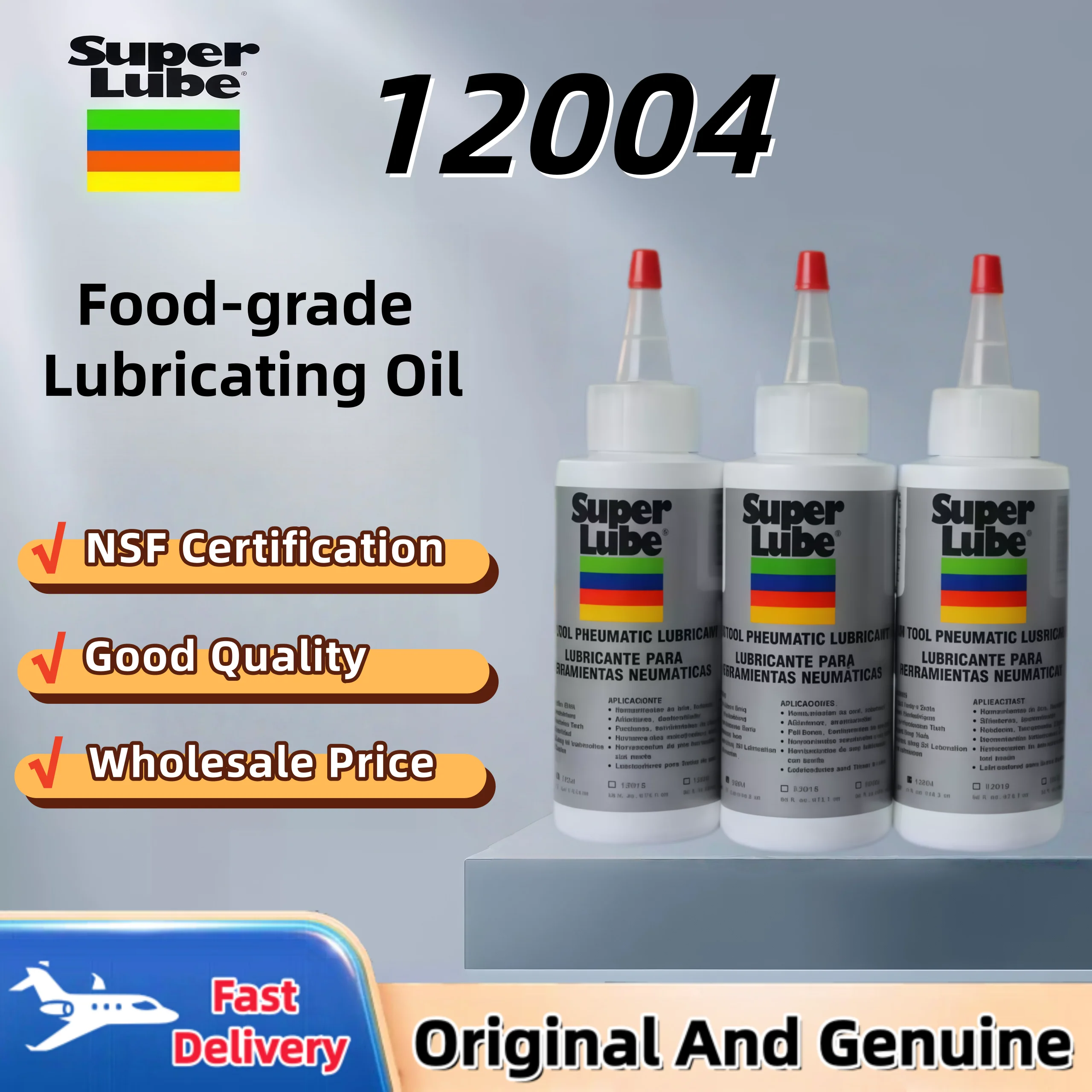 

SUPER LUBE 12004 Pneumatic Tool Lubricating Oil High Temperature Resistant Food Grade Blade Gear Bearing Lubricant