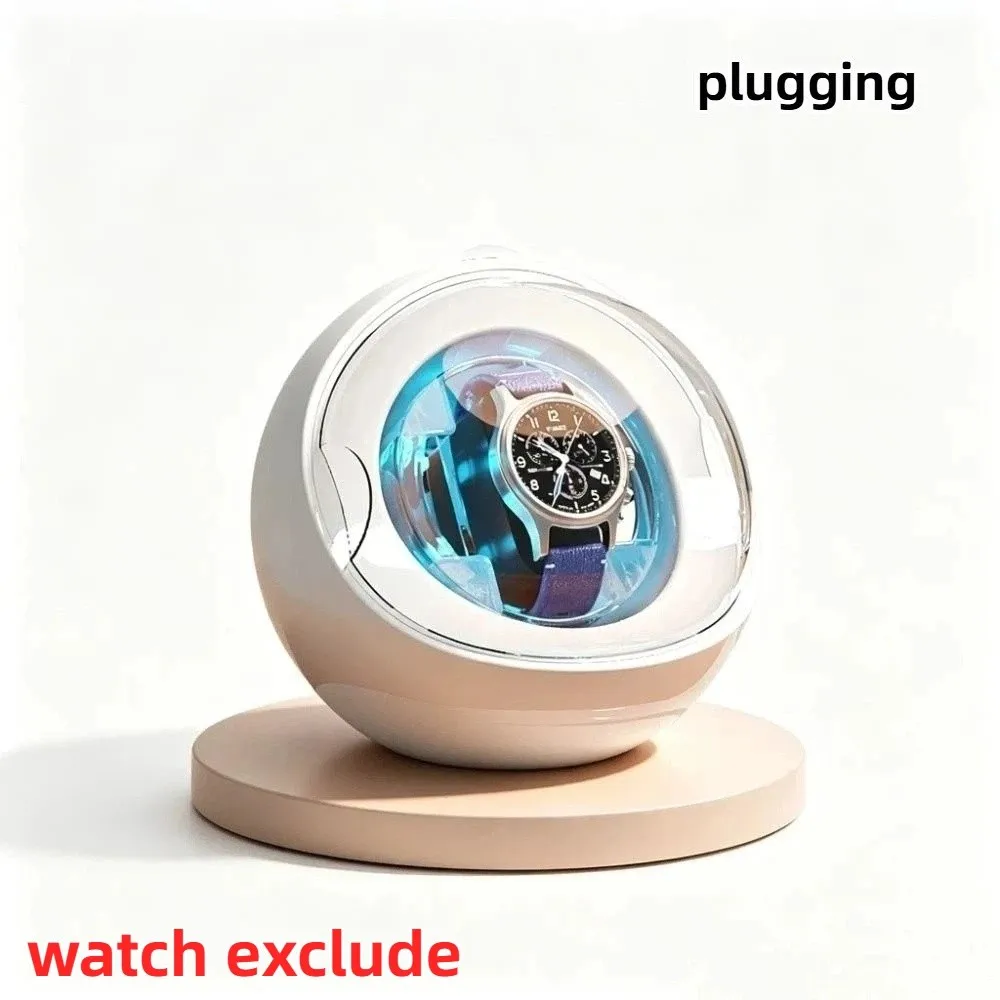 Dual-use for Charging and Plugging Watch Winder Silent Motor 5 Color Changing Ambient Lights Mechanical Watch Winder Storage