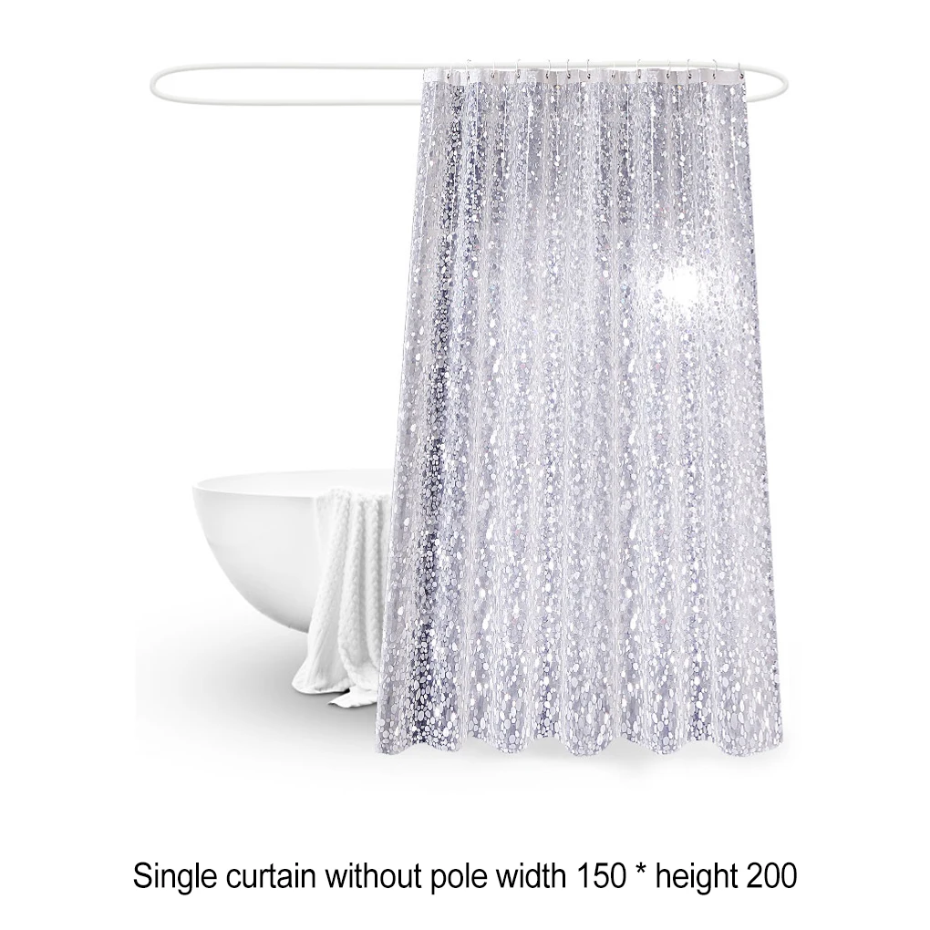 Unique Translucent PEVA Bathroom Curtain Easy To Install Waterproof And Dustproof Premium PE