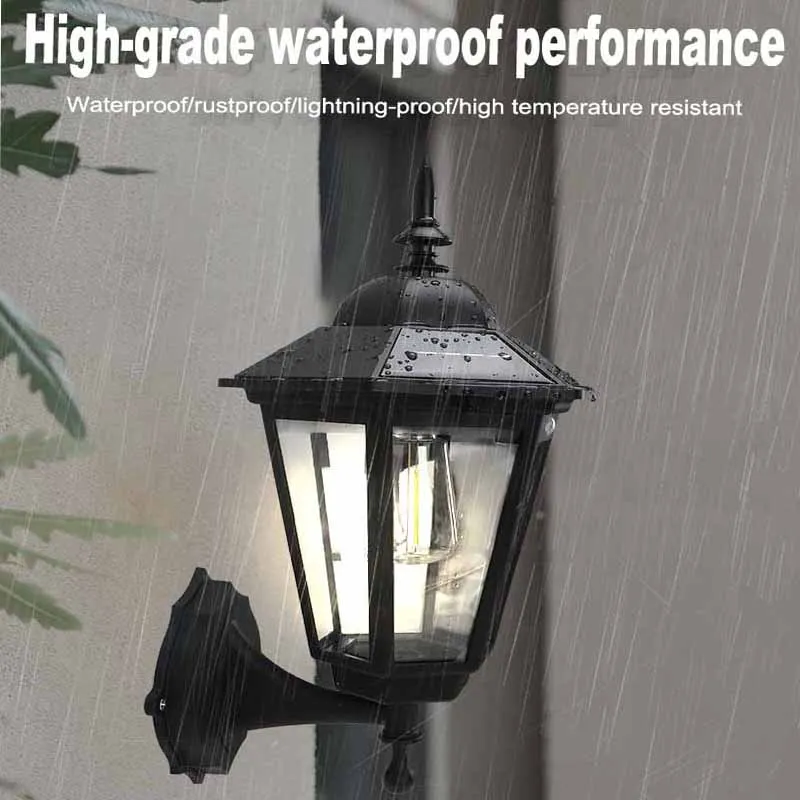 E5 Creative New Solar Wall Lamp Outdoor Rainproof Courtyard Villa Garden Corridor External Wall Decoration Atmosphere Wall Lamp