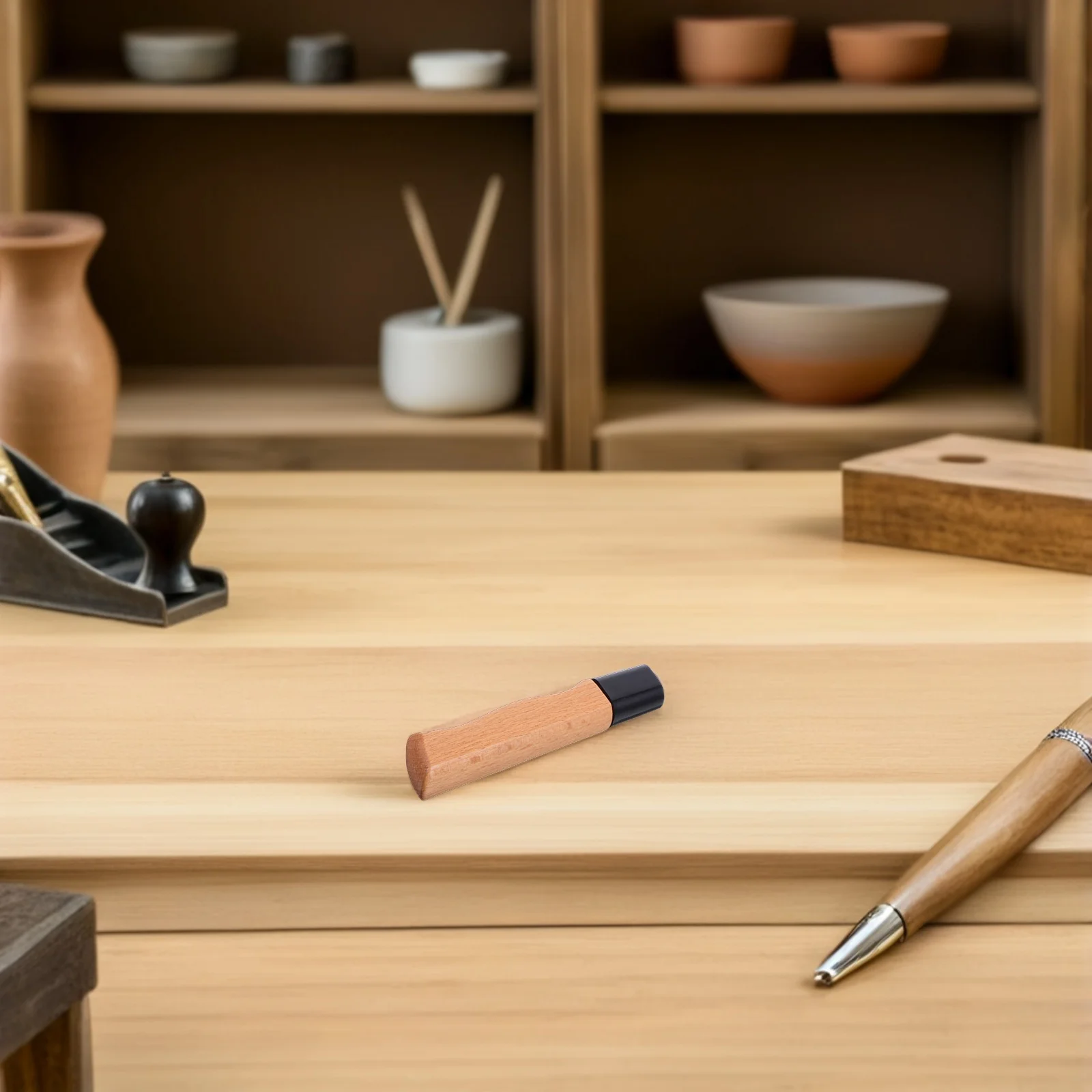 

2pcs Wooden Cutter Handle Replacement Kit Rosewood Knife Grip For Kitchen Knives Non-Slip Ergonomic Solid Wood Handle Chopper