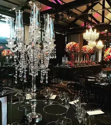 European 9 Arms Crystal Candelabra Glass Candelabras Centerpieces For Wedding Table Decor