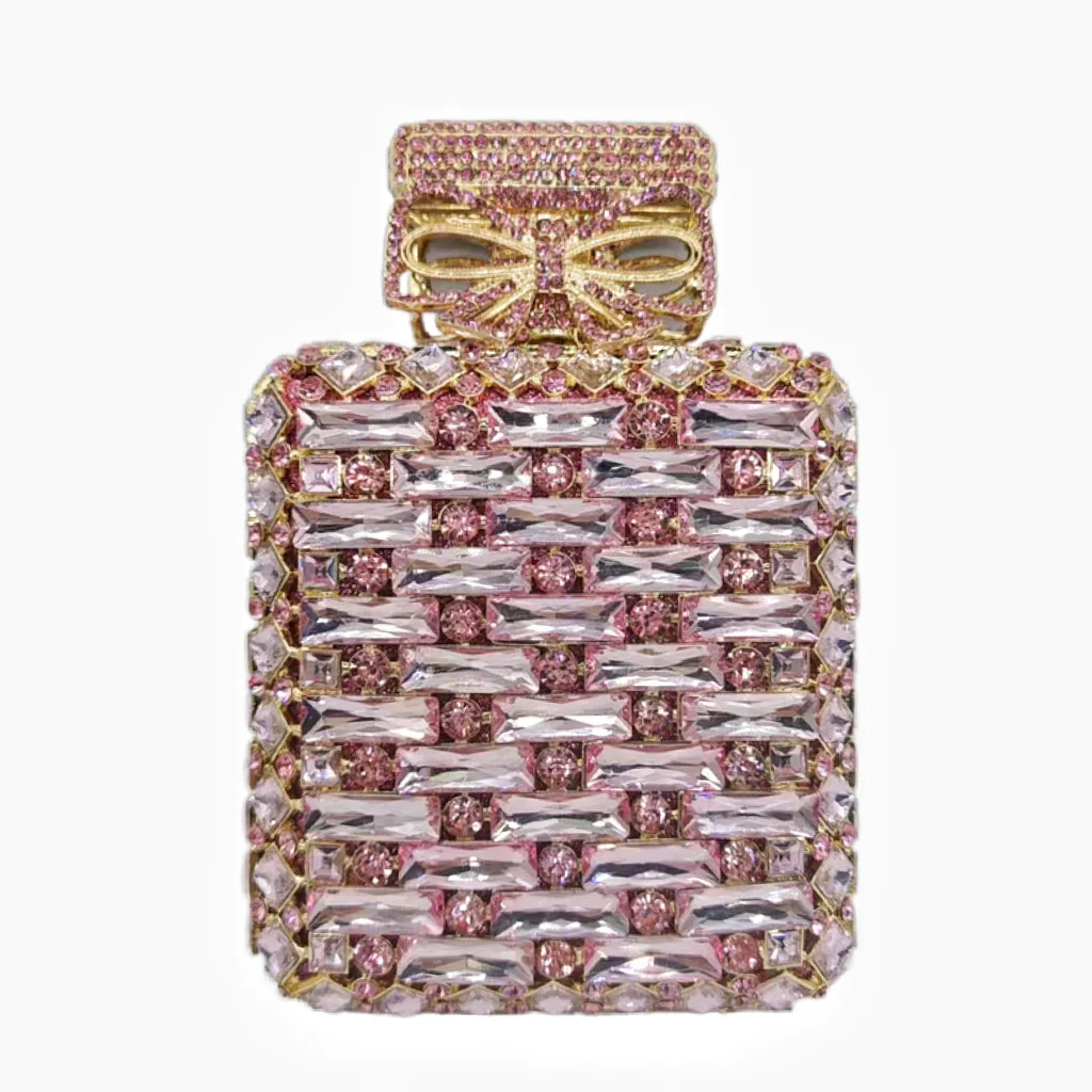 Perfume Bottle Luxury Stone Bags Crystal Women Evening Clutch Wedding Party Bags Stylish Rhinestone Designer Handbags Bling Bag