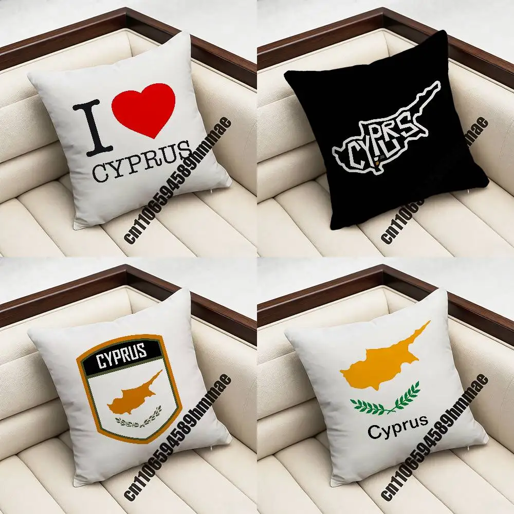 

For Cyprus Flag Throw Pillow Case Sham 45x45cm 40x40cm Square Car Pillowcase Pad Cushion Cover
