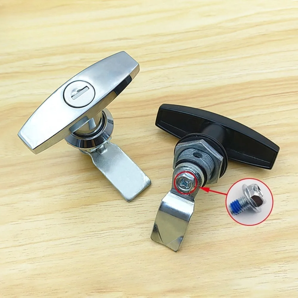 

Новый замок с ручкой из цинкового сплава, механический фиксирующий Т-образный замок, многофункциональный нержавеющий замок для двери шкафа, гаражная дверь