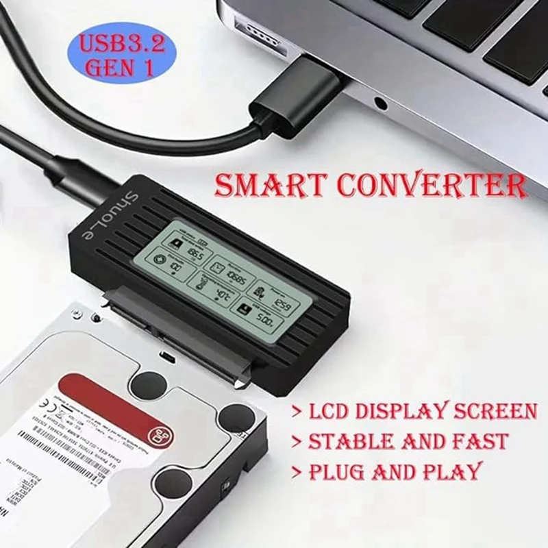 Shuole USB 3.0 para cabo adaptador SATA/IDE para conversor de disco rígido HDD/SSD SATA III de 2,5 e 3,5 polegadas para PC e laptop