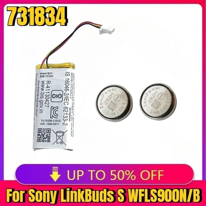 

High-quality for ZeniPower Z52H 731834 Battery for Sony LinkBuds S WFLS900N/B Truly Wireless Earbud Headphones Charging Case
