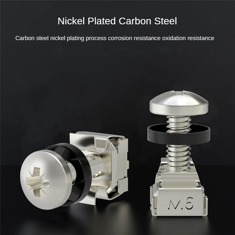 ABGR-50Pcs m6x16mm parafusos de gabinete montagem em rack gaiola porcas arruelas de parafuso para prateleiras de distribuição de chassi de servidor roteadores