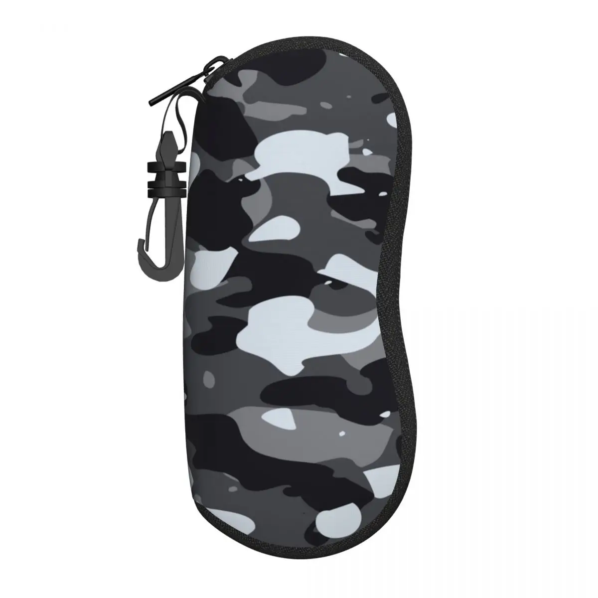 Custom Black Modern Military Camouflage Camo Style Eyeglass Glasses Case Women Men Soft Sunglasses Protective Bag