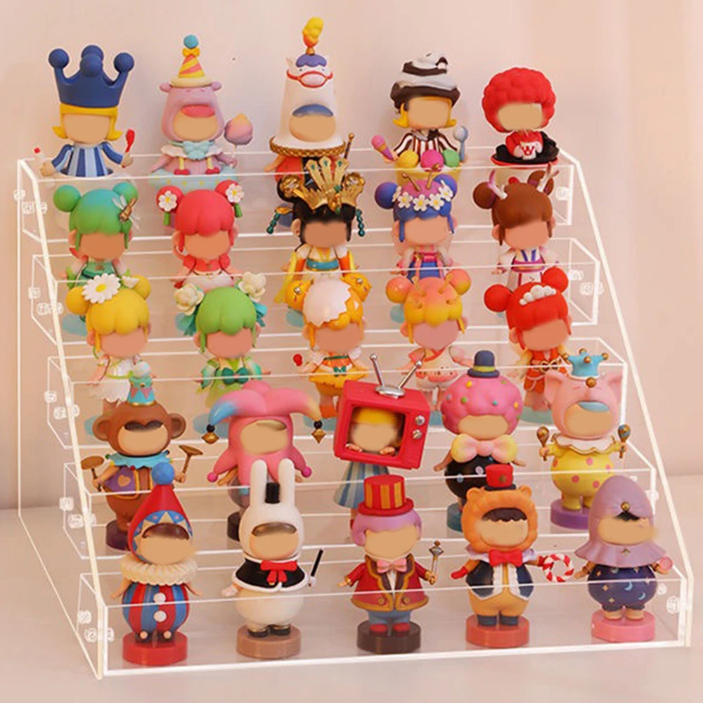 Multi-Layer Acrylic Storage Stand Shelf Ladder Rack Blind Box Nail Polish Perfume Display Shelves Acrylic Showcase Organization