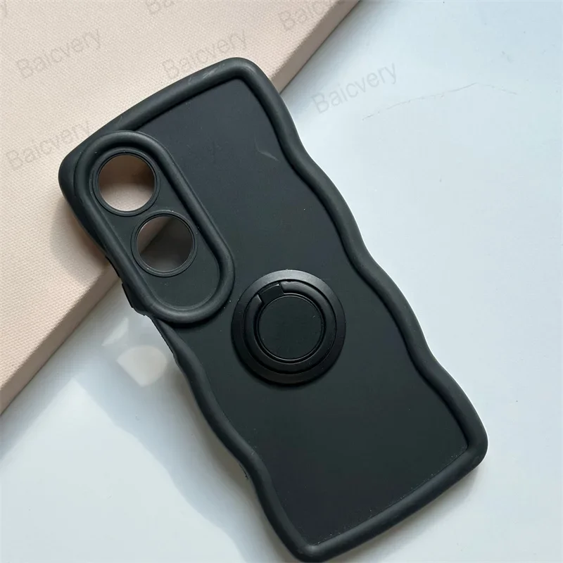 Casing For OPPO A60 4G CPH2631 With Bracket Colorful Ripple Border Design Back Cover