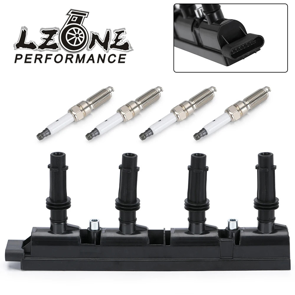 Replacement Ignition Coil With 4 Iridium Spark Plugs For Chevy Cruze 1.4L L4 11-15 Automotive Accessories 55577898