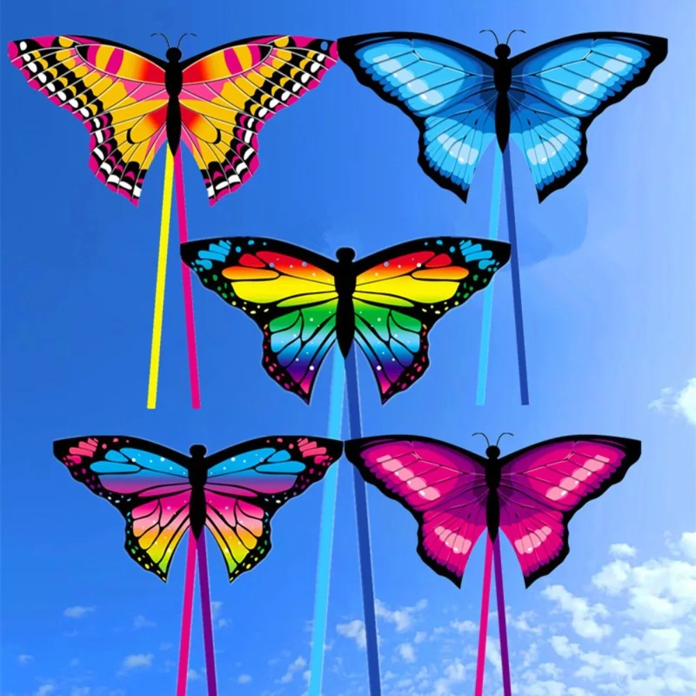 Easy to Fly Colorful Butterfly Kite Steering Good Flying Children's Kite Long Tail Beautiful Butterfly Flying Kite Kids Gift
