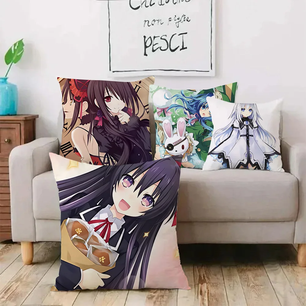 Anime Cartoon Date A Live Kawaii Pillow Covers Cartoon Sofa Decorative Home Double-sided Printing Short Plush Cute Cushion Cover