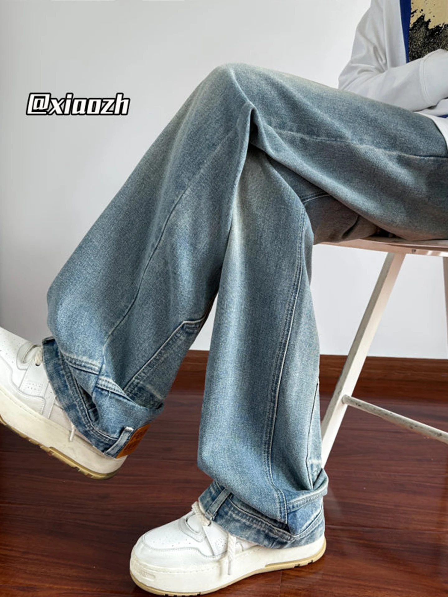 

Мужские джинсы American Sle: широкие, свободного кроя, прямые, повседневные, из денима, осенняя новинка