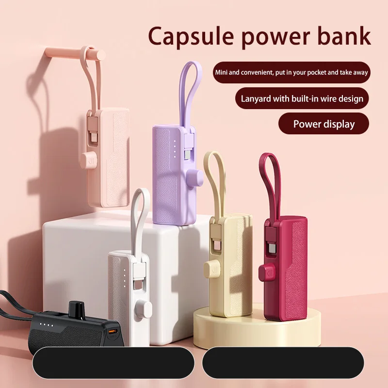 Xiaomi Power Bank 50000mAh Pocket Power Bank Portable Capsule Power Bank Fast Charging External Battery for iPhone Samsung