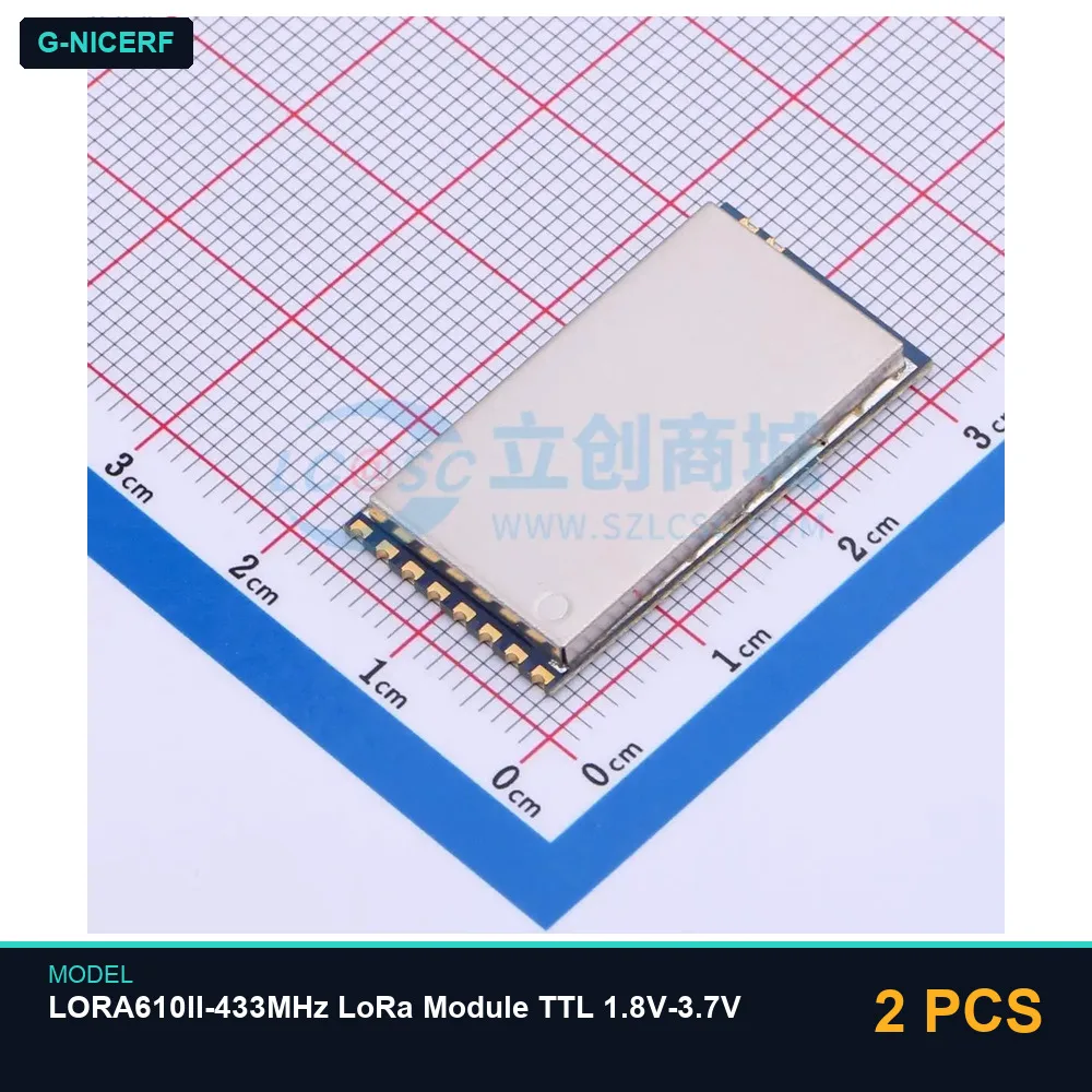 2 PCS G-NiceRF LORA610II-433MHz LoRa Module TTL 1.8V-3.7V