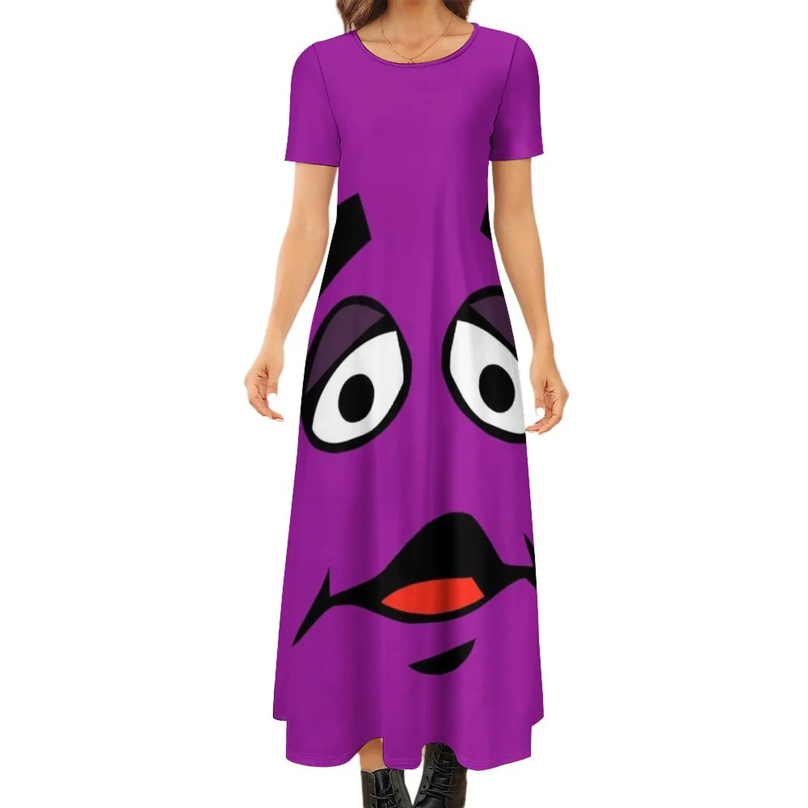 

Grimace Cartoon Design - Transparent Background Round Neck Short Sleeve Dress Bride dresses dresses for womens 2024