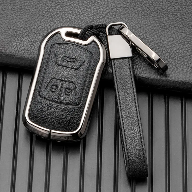 1pc Car Leather Key Case For Chery Omoda S5 OMODAS5 2023-Present Holder Shell Remote Keychain Accessories