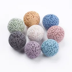 10pcs Unwaxed Natural Lava Rock Beads for Perfume Essential Oil Beads Aromatherapy Beads Dyed Round No Hole/Undrilled Mixed