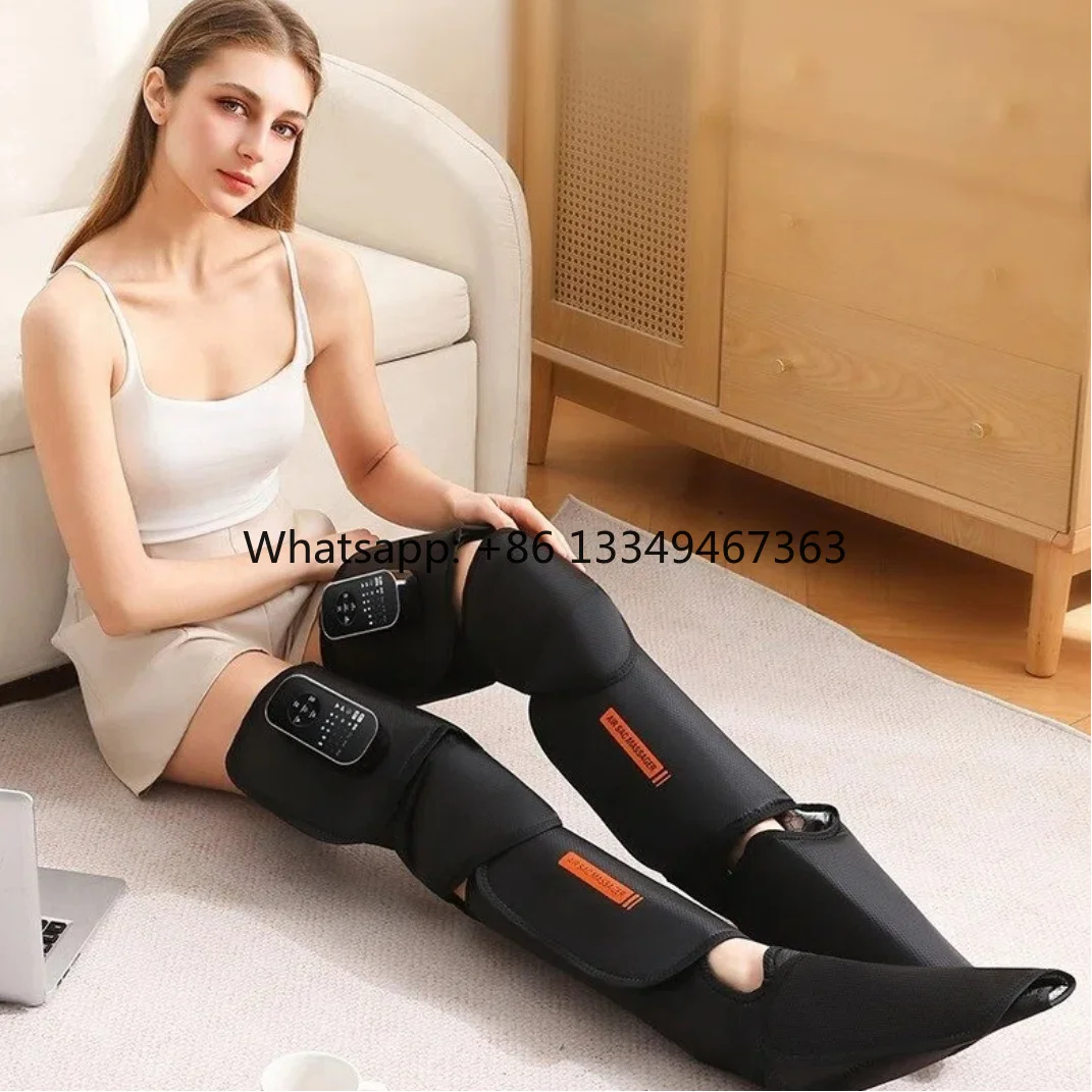 Portable air Compress Leg Massager Wearable Wrap airbag Vibration Heat Circulation Therapy Relief Pain Leg Calf Massager