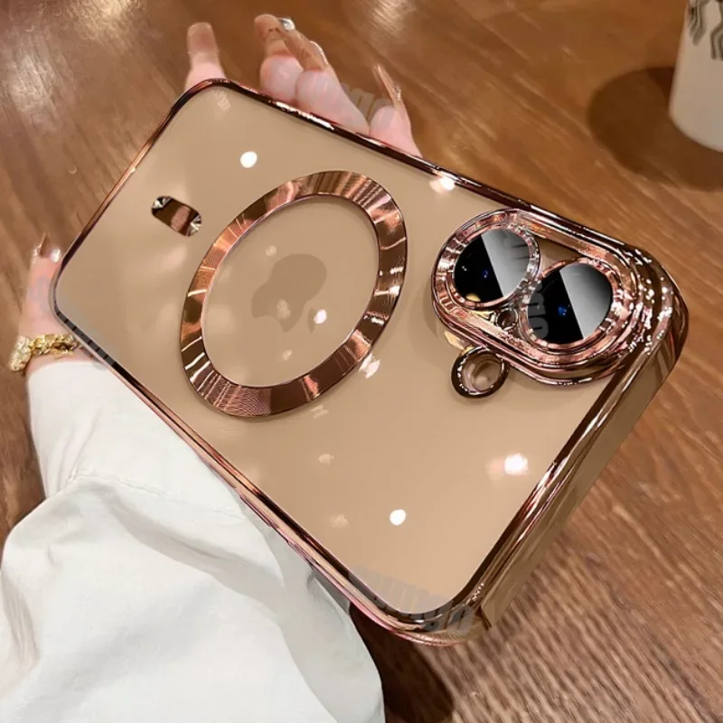 حافظة شحن لاسلكية شفافة رفيعة للغاية لهاتف آيفون 16 15 14 13 12 11 Pro Max Plus غطاء حماية مضاد للصدمات #5