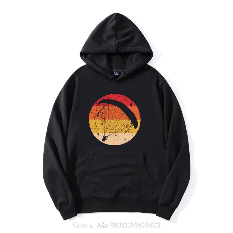 Fashion Retro Paragliding Hoodie For Men Hoody Leisure Paraglider Paramotor Parachute Pullover Sweatshirt Pure Cotton Gift