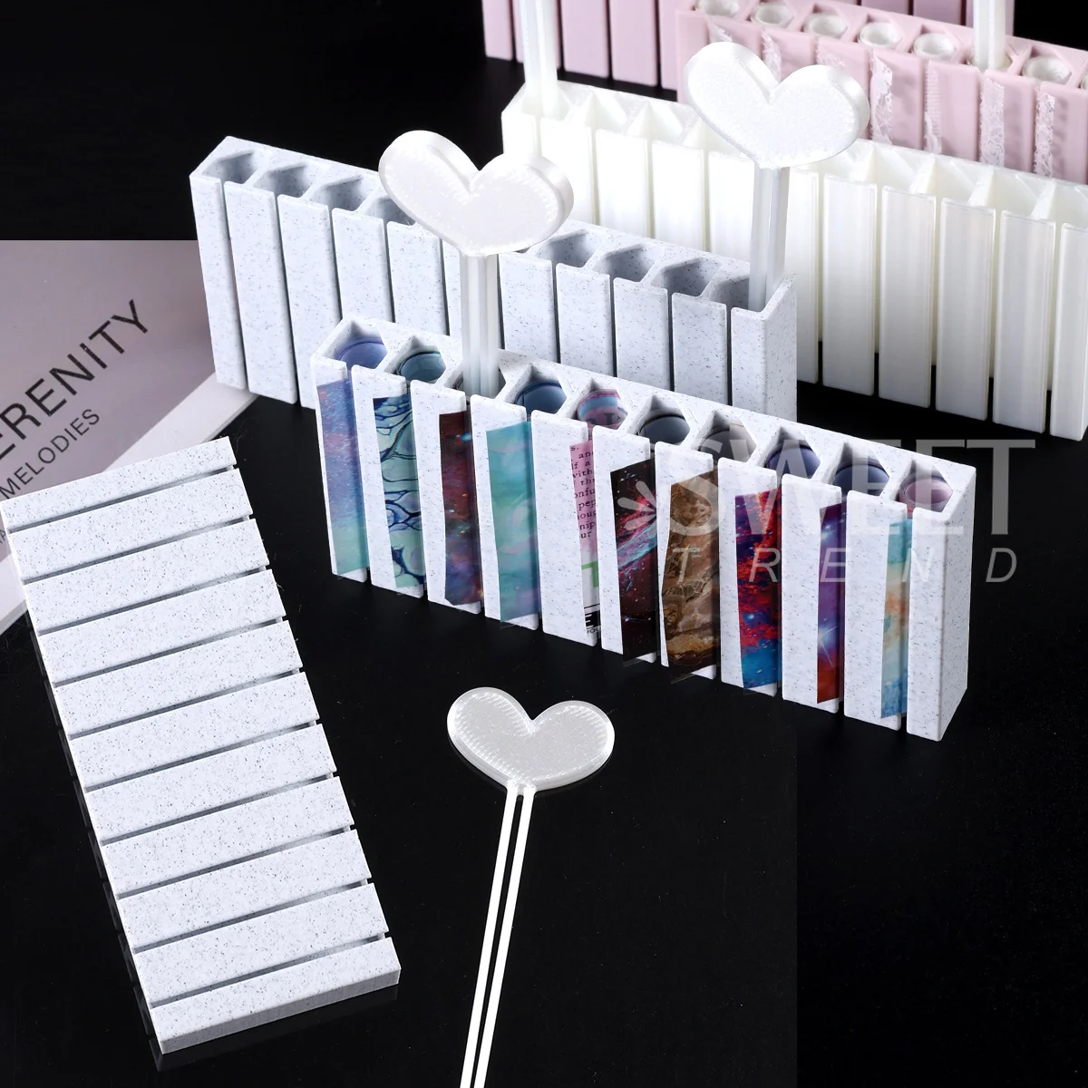 Nail Transfer Foils Storage Box Rotating Save Tools Stripe Sliders Organization Accessories DIY Portable New Manicure Supplies - view 2