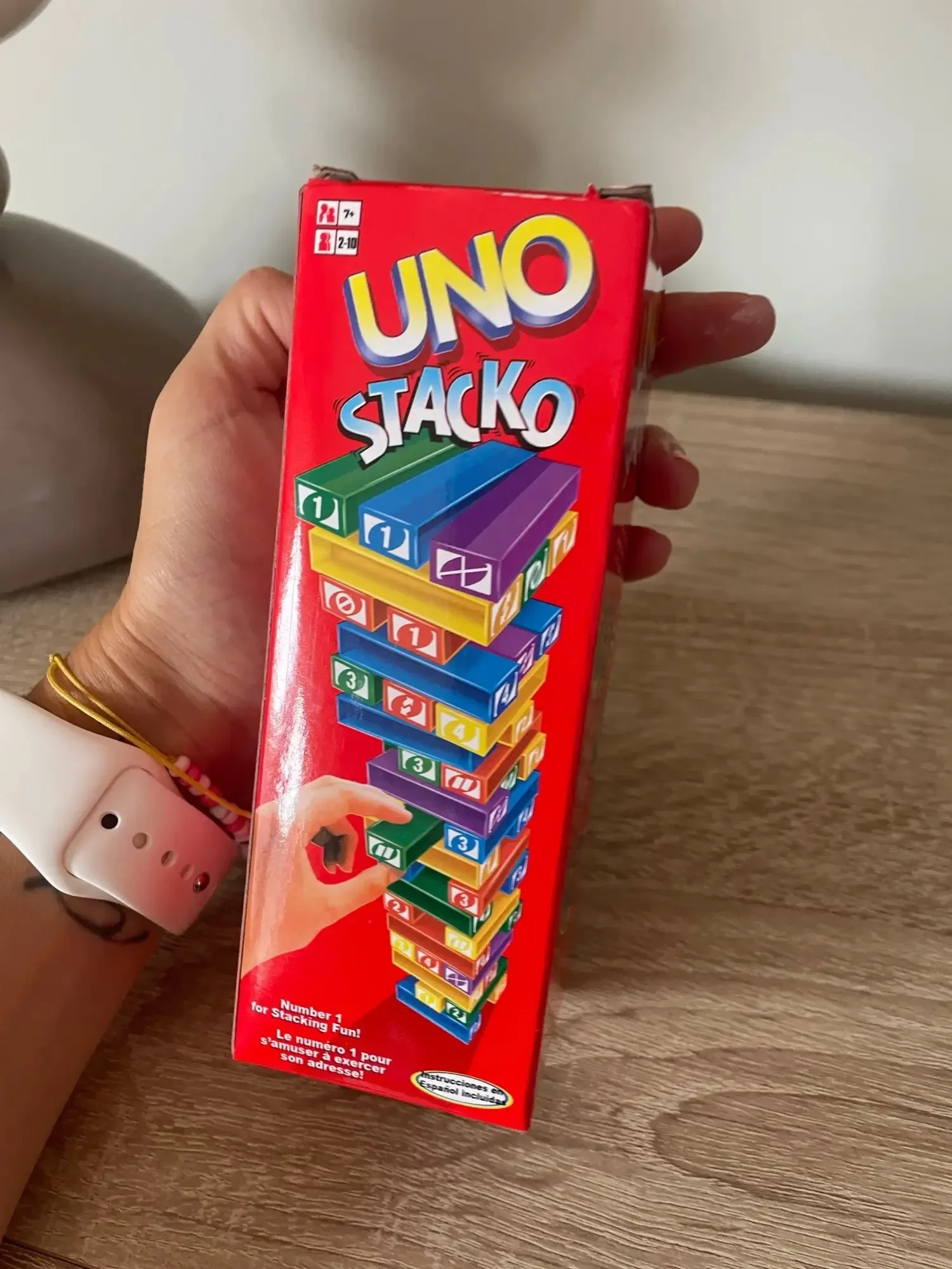 حار Stacko UNO ورق مقوى ألعاب الأسرة الترفيه بوكر حفلة التعليم المبكر لغز مكدسة لعبة أوراق اللعب هدية عيد ميلاد #5