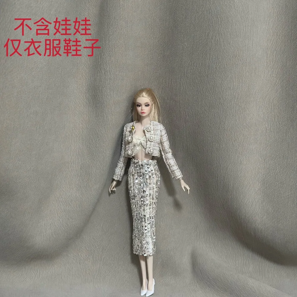 مجموعة الملابس + أحذية / 30 سنتيمتر دمية معطف طويل السراويل فستان التمهيد البدلة/الزي ل 1/6 Xinyi FR ST OB عارضة أزياء إكسسوارات دمي #5
