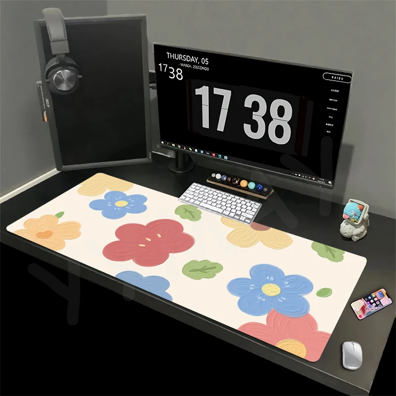 

Original Mouse Pad Flower Mousepad 400x900cm Large Keyboard Mats Cute Desk Mat Company Desk Pad For Gift Mousepads