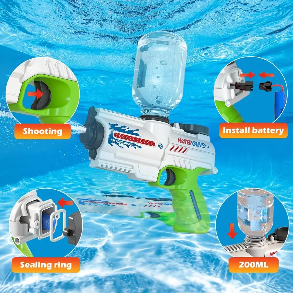 Water Guns for Children and Adults Rechargeable Electric Water Gun Range of 9 Meters Automatic Summer Water Gun Swimming Pool