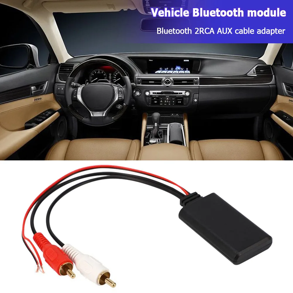 Universal Bluetooth-compatible Audio Cable Module AUX Adapter Car Electronics Accessories for Vehicles with 2RCA Interface