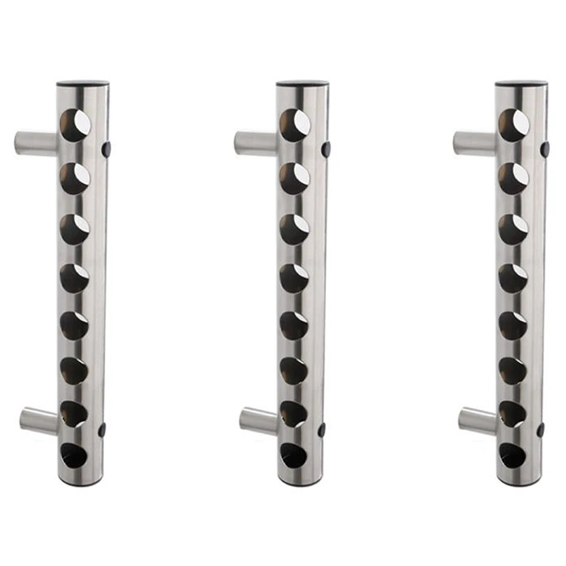 3X High Quality Wine Bottles Holders Stainless Steel Wine Rack Bar Wall Mounted Household Storage Kitchen Holder 8 Holes