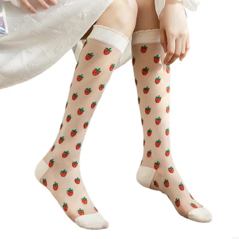 

Retail/Drop Shipping Fashionable Women's Knee Highs Socks with Strawberry Design Sheer Stockings