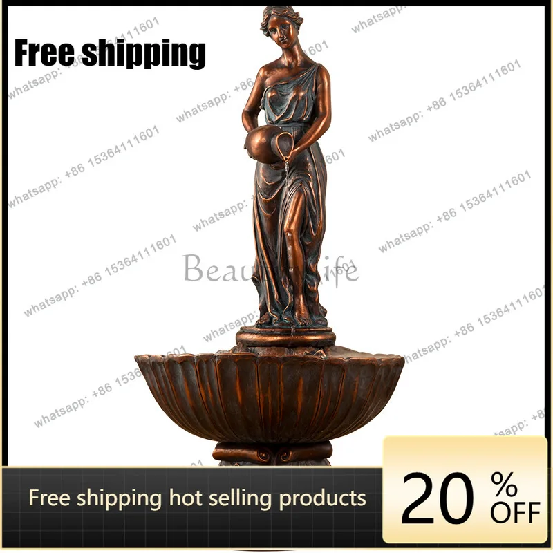 American character ornament flowing water fountain villa courtyard decoration resin handicraft