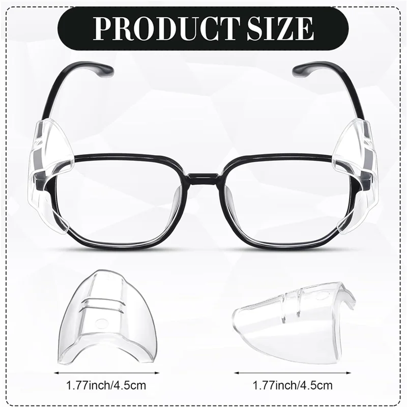AA08-90X Safety Glasses Side Shields For Prescription Eyeglasses Slipon Sideshields Side Guards Transparent