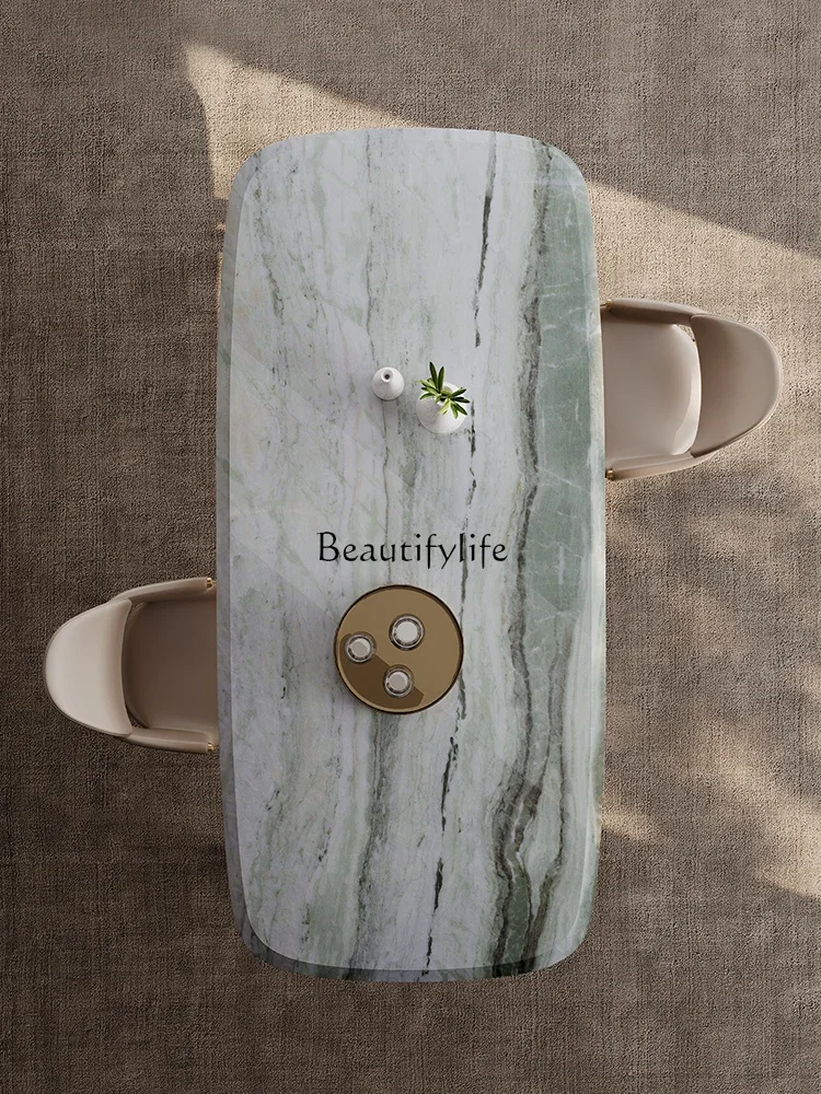 LD33Natural Luxury Stone Dining Table about High-End Rectangular High-End Microlite Stone Plate Dining Table