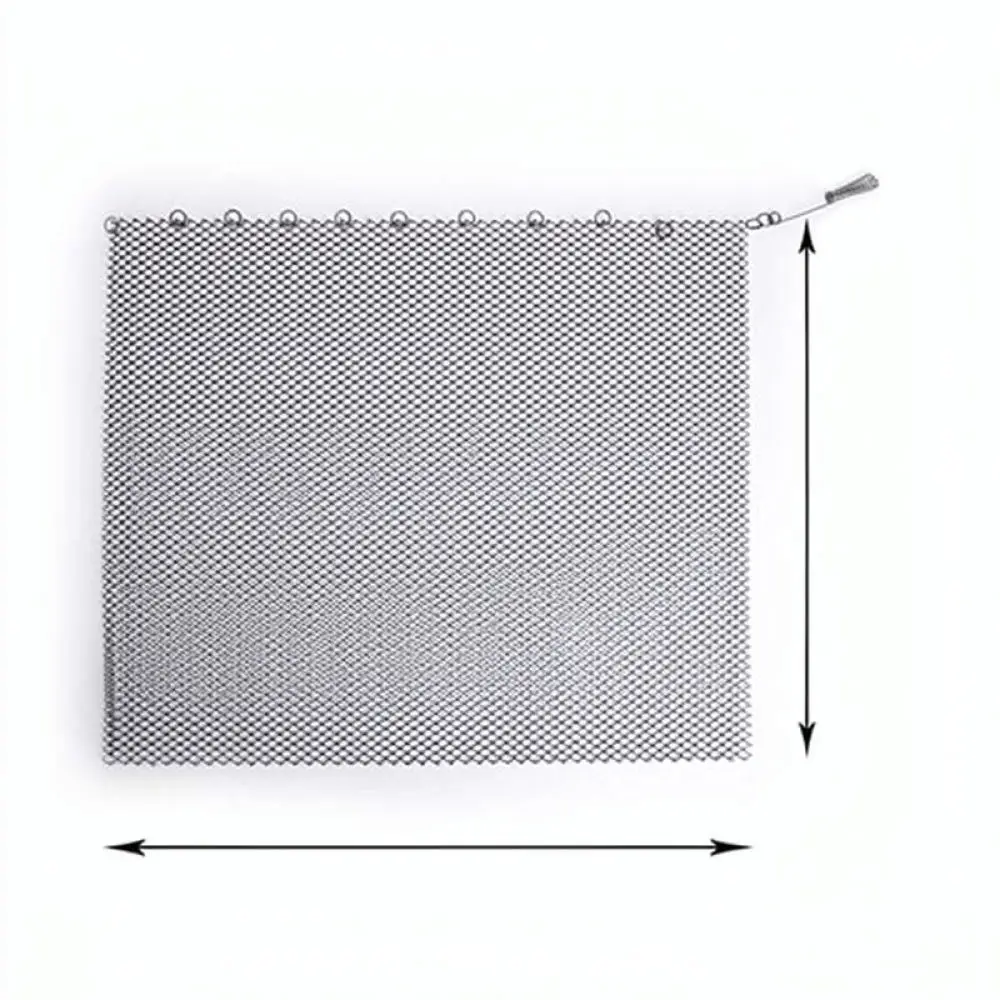 Heavy Duty Fireplace Screen Curtain Mesh Spark Barrier Metal Protector For Wood Stove Hearth Safety Accessory