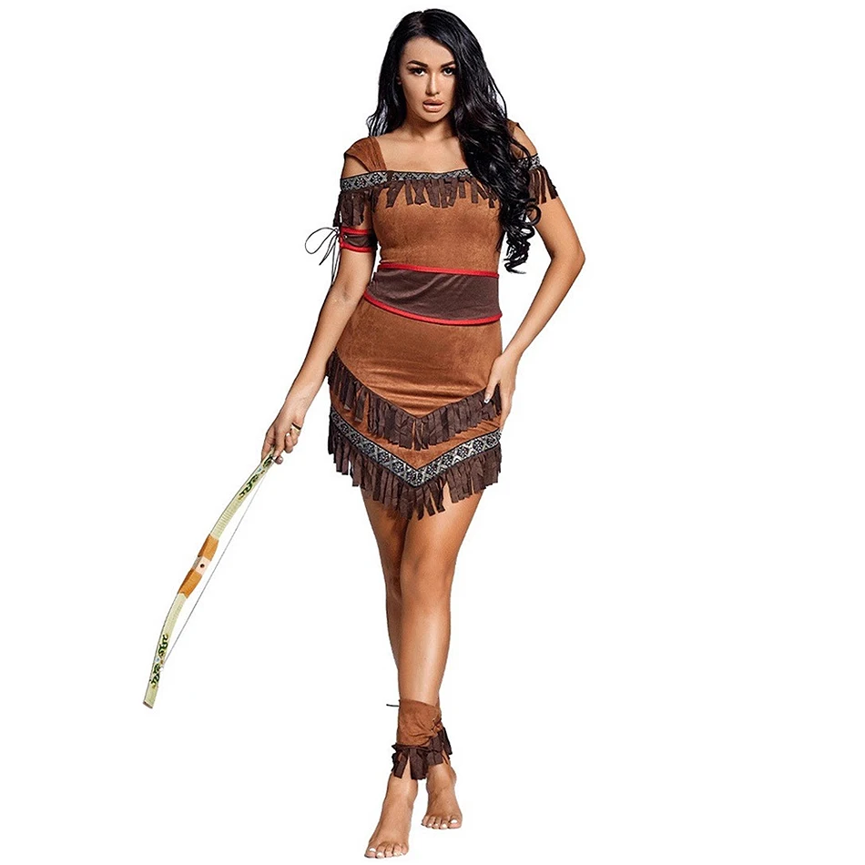 

Женский карнавальный костюм с бахромой для пасхальной вечеринки, индийский ретро-костюм для выступлений, маскарадный костюм для взрослых на Хэллоуин