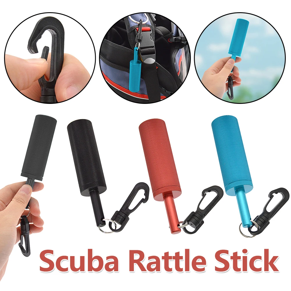 

Scuba Rattle Stick Diving Signal Bell with 360° Rotating Quick Hook Underwater Bell Ding Rod Aluminum Alloy for Diving Scuba