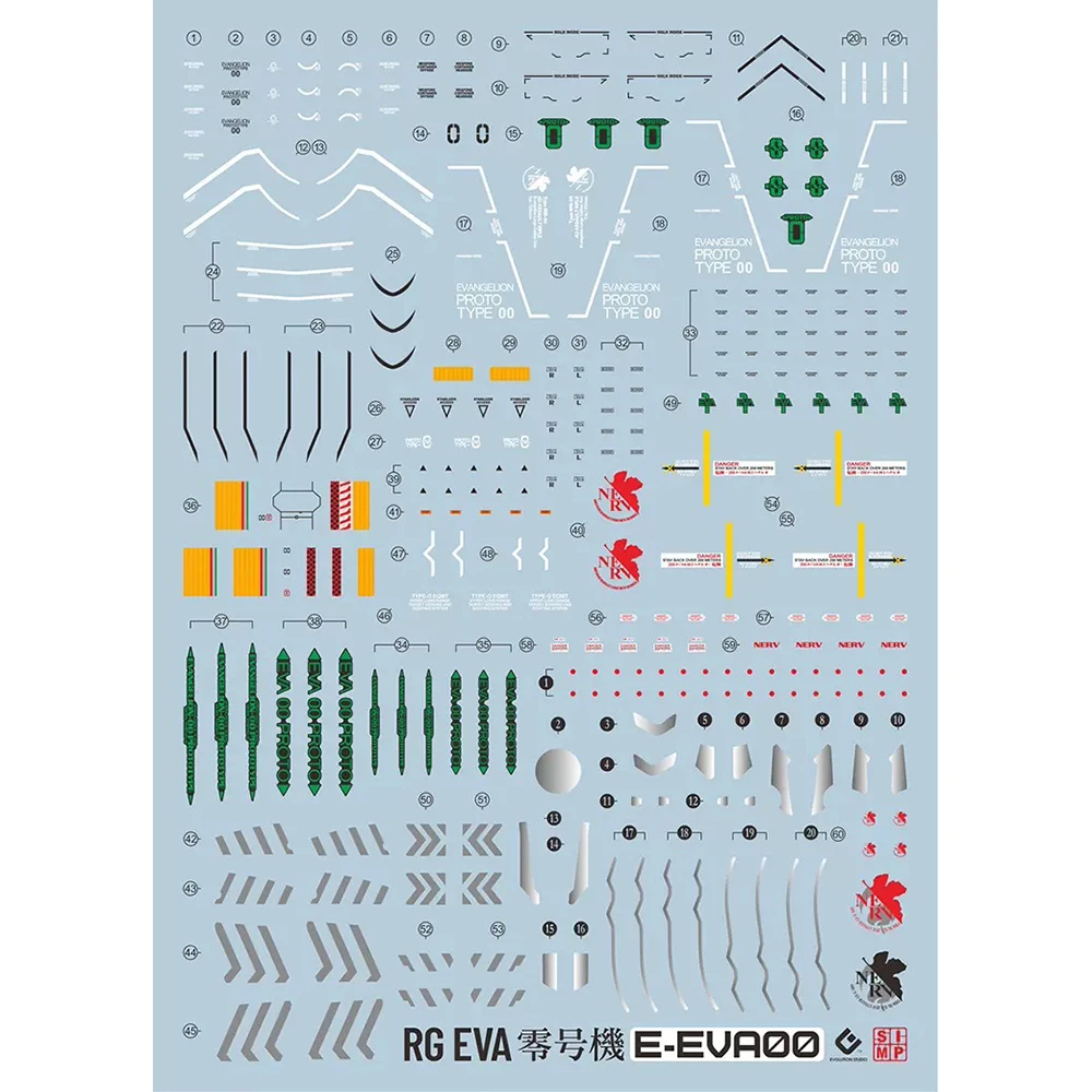 EVO Water Decal High Precision Model Stickers For RG 1/144 Evangelion Unit-00 DX Deluxe Version Water Transfer Hobby DIY Sticker - view 2