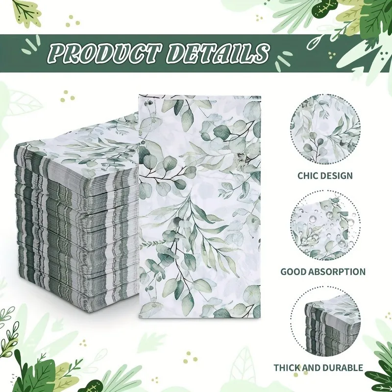20/40 Colored Leaf Tissue Printed Napkins 33x40 2-Layer Printed Napkins Western Party Decoration Napkins